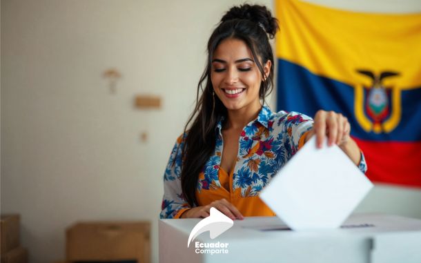 mujer ecuatoriana votando en las elecciones ecuador 2025